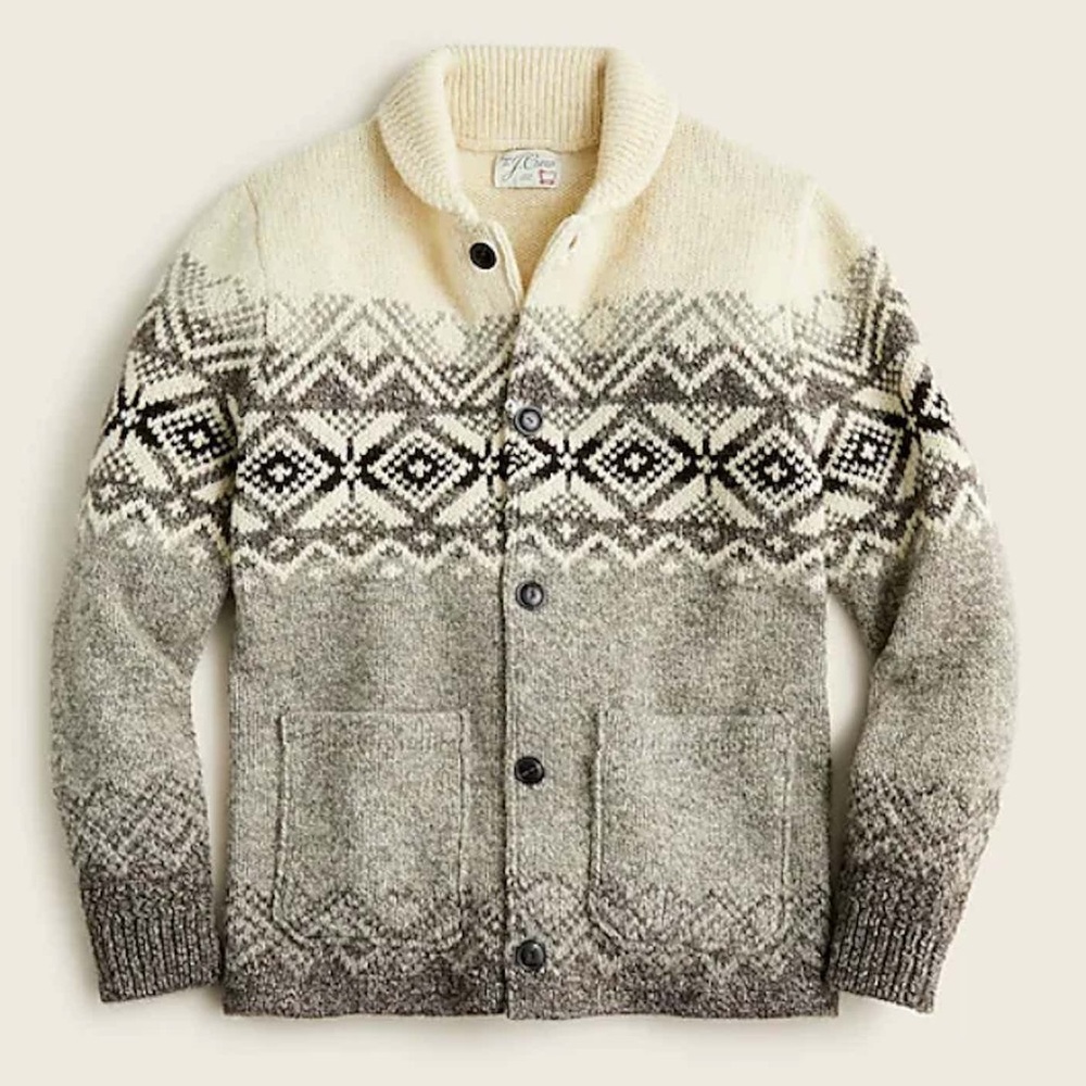 Jcrew Wool Fair Isle Chore Jacket
